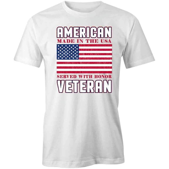 American Veteran T-Shirt | Patriotic American White Tee Gift