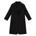 thumbnail image 4 of Peacoats For Women Winter Classic Notch Lapel Single Breasted Trench Coat Wool Blend Color: Black Size: M, 4 of 4