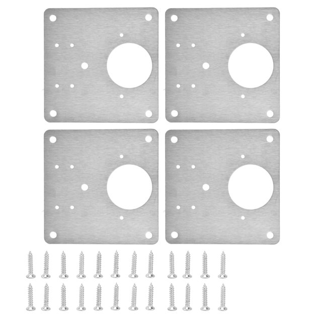 Support de Réparation de Charnière, Plaque de Réparation de Charnière d'Armoire Antirouille Durable Haute Dureté 4Ensemble pour Ménage pour Meubles
