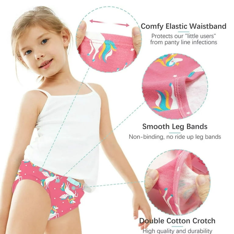 SYNPOS Girls Underwear 100% Cotton Underwear for Girls Breathable Toddler  Girl Underwear Comfort Baby Girls Panties Training Pants 6 Pack