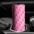 thumbnail image 3 of 20oz Pink Breast Cancer Skinny Tumblers Stainless Steel Tumbler with Lid and Straw,Vacuum Insulated Double Wall Travel Tumbler Cups with Cleaning Brush for Coffee,Tea, 3 of 6