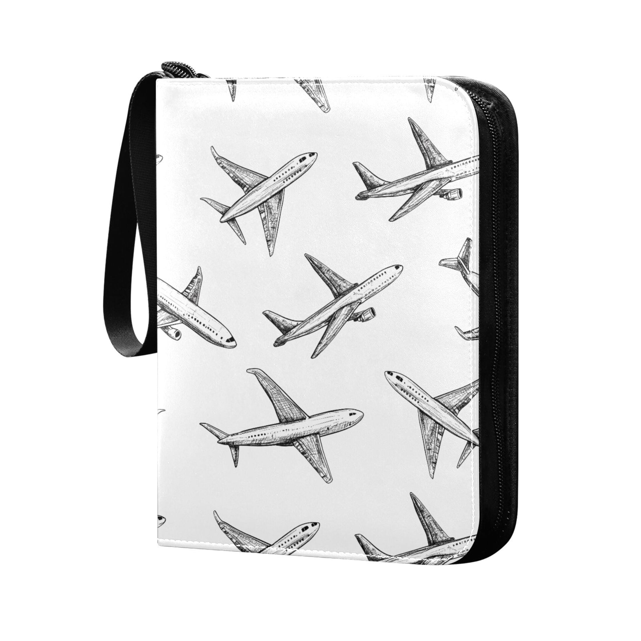 ALAZA Airplane Retro Trading Card Binder 4 Pocket Cards Collection Album 400 Folder Holder