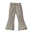 thumbnail image 4 of CPNG Girls Bell Bottom Pants Polka Dots Bow Elastic High Waisted Slim Fitting Casual Yoga Dance Flared Pants(Grey,18-24 Months), 4 of 4