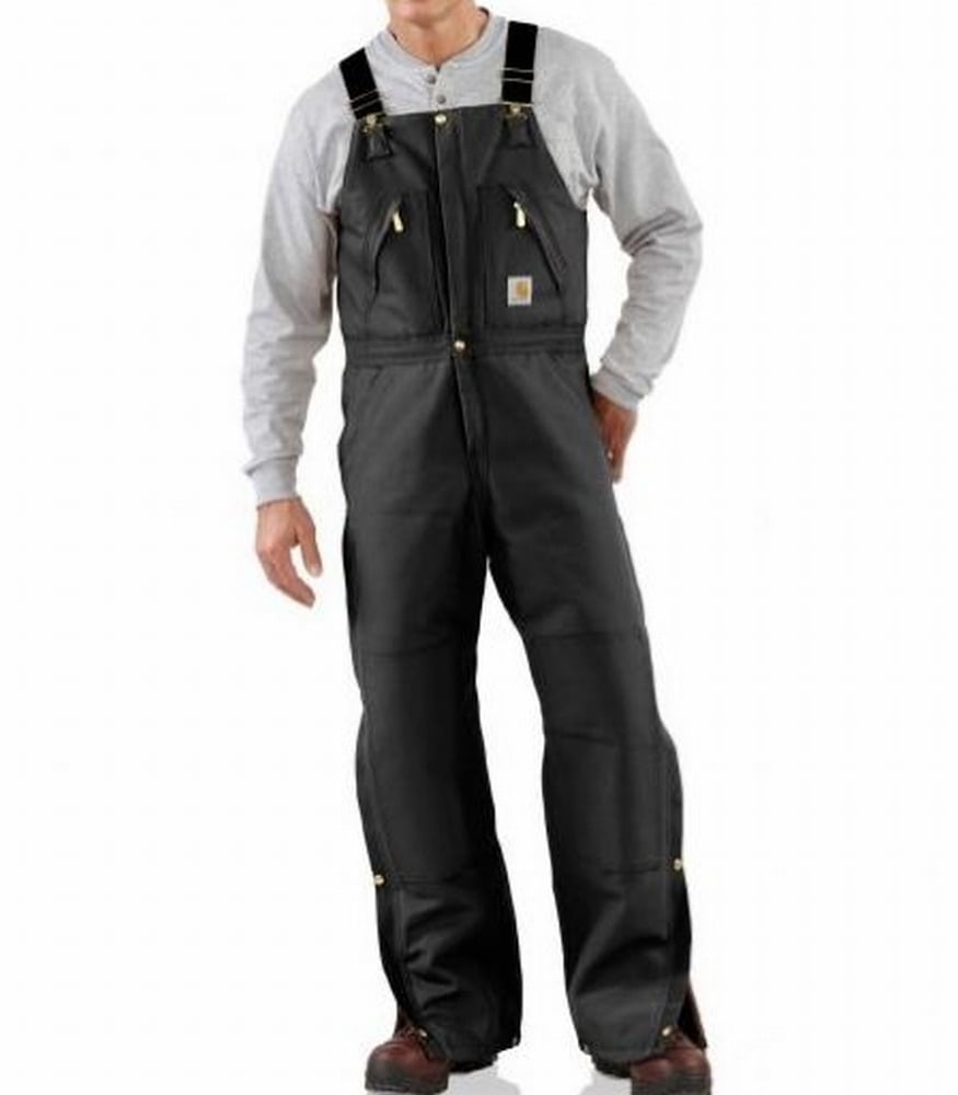 Carhartt NEW Black Mens Size 36x30 ZipToWaist Bib Overalls Pants