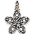 thumbnail image 4 of 14K/Silver Two-Tone Sterling Silver & 14K Five-Stone And Diamond Mother's Pendant Semi-Mount (19 X 18) Made In Thailand qmpd28/5, 4 of 5