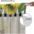 thumbnail image 6 of Sunflower Blackout Windows Curtains Rustic Farmhouse Wooden Panels Sunflower Plants Buffalo Black and White Plaid Applicable Bedroom Living Room Home Decoration Curtain，2 Panel Sets,42X63 Inch, 6 of 6