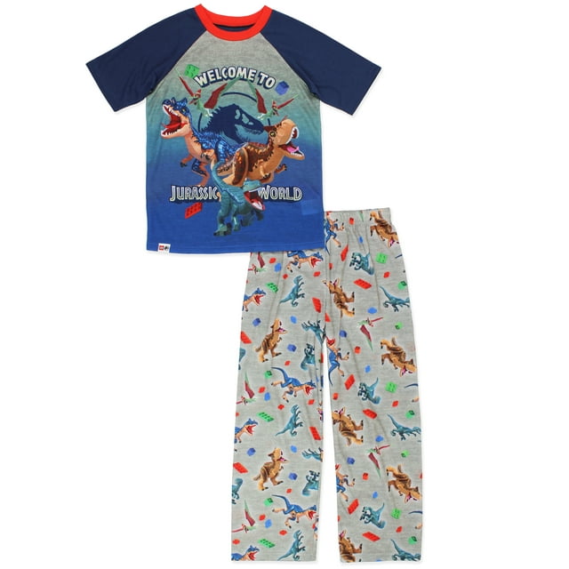 Lego Jurassic World Dinosaur Kids Short Sleeve 2 Piece Pajamas Set ...