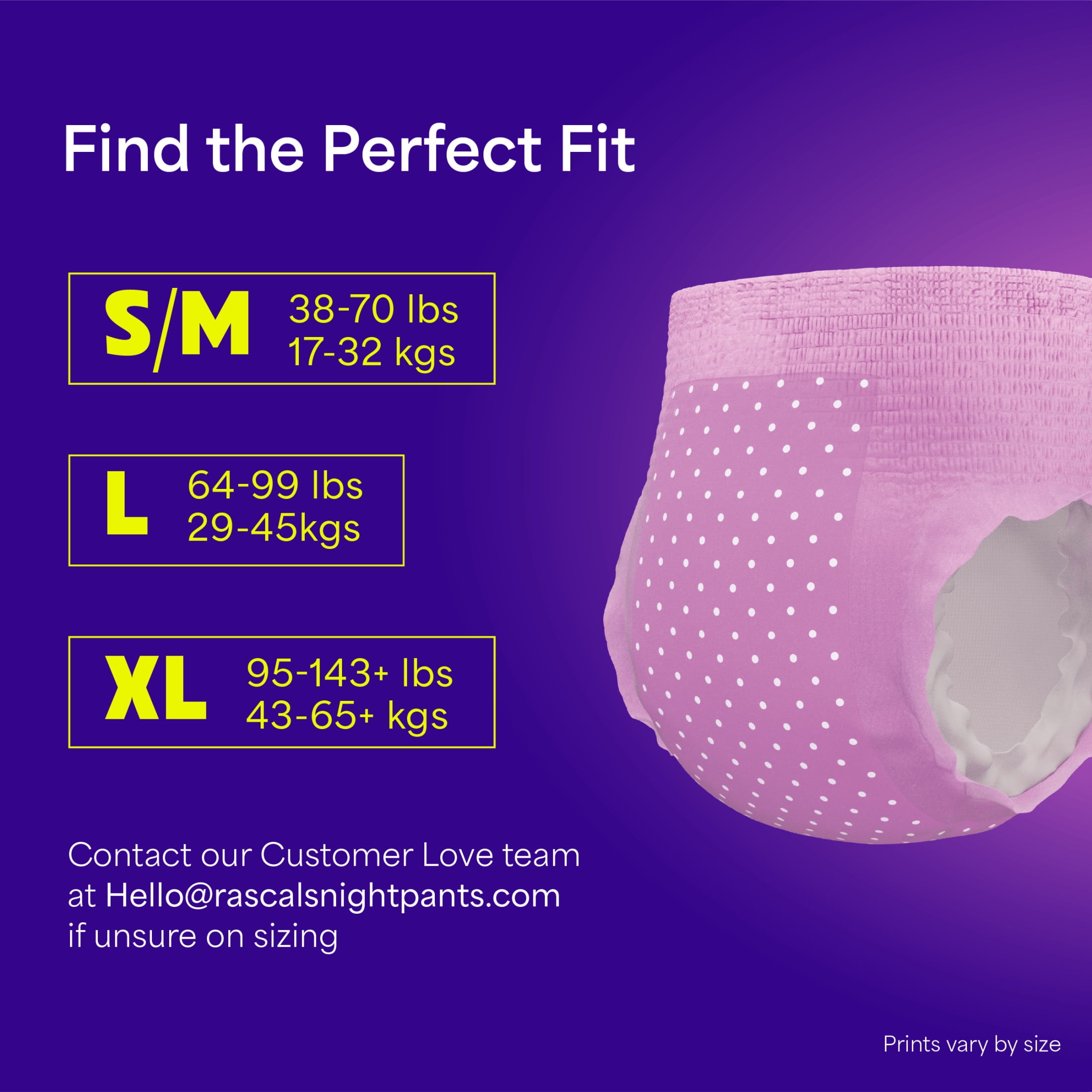 Rascals Night Pants, Absorbent Disposable Girls Nighttime Bedwetting Underwear, L (64-99 lbs), 34 Count, Night Pants