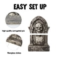 thumbnail image 5 of Joyfy 25.2" Halloween 5 Pcs Extra Large Tombstones Decorations, GraveYard Signs Cemetery Headstones Scary Outdoor Halloween Decor with Metal Stakes for Easy Set Up, Waterproof for Garden Lawn, 5 of 7