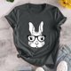 thumbnail image 2 of Camiseta de mujer, divertida y bonita camiseta de manga corta, camiseta con estampado de mariposa, blusa con estampado de conejo, regalo para mujer Pompotops  hfajkhk127689, 2 of 7