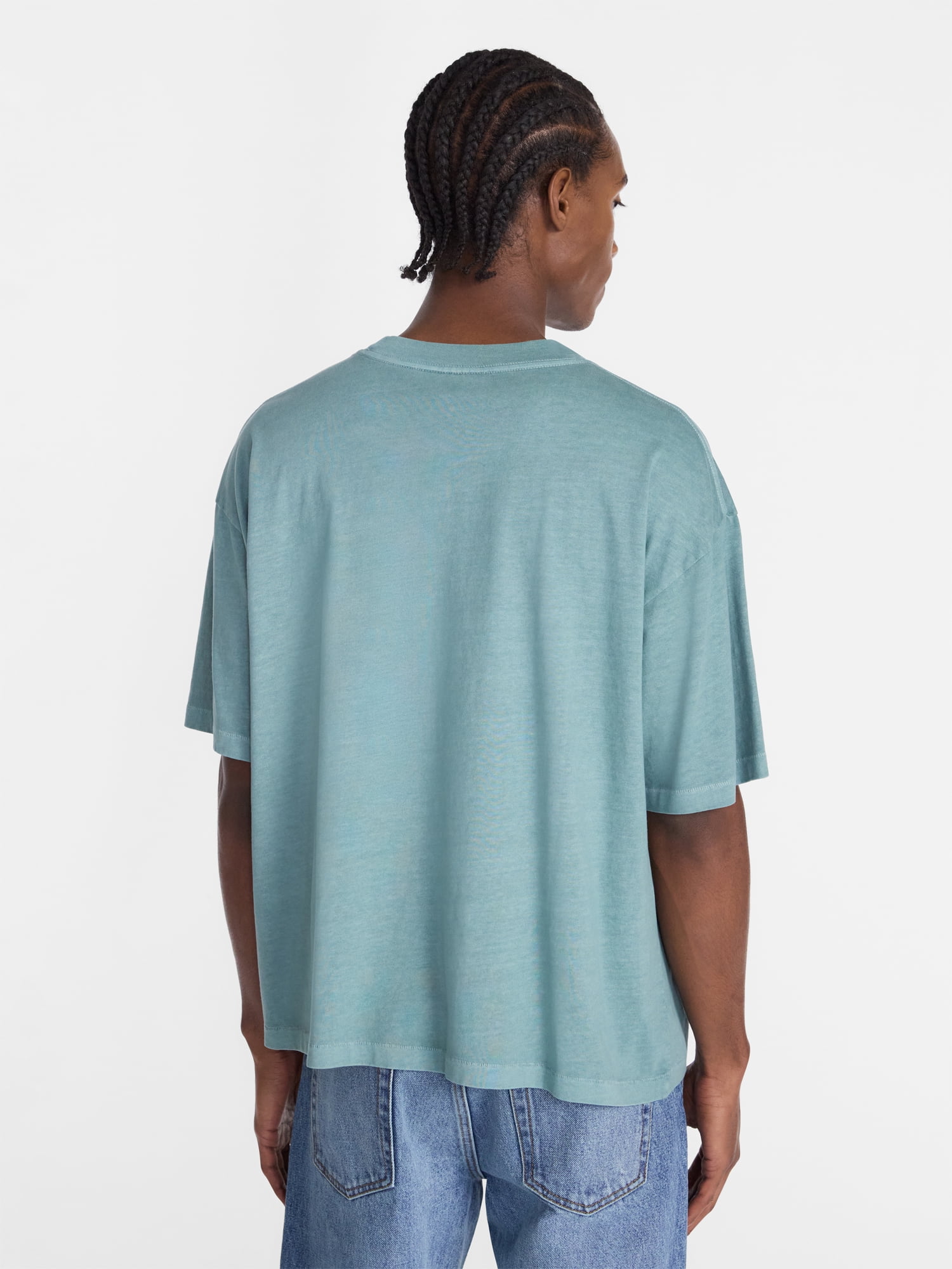 No Boundaries Cotton Oversized Cropped Tee with Short Sleeves, Men's and Big Men's XS-5XL