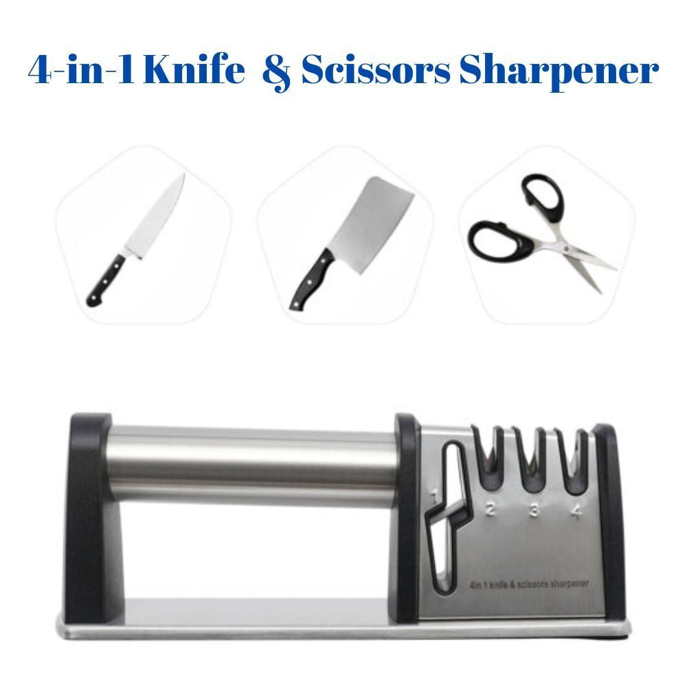 Miumaeov Knife Sharpener Manual Professional 4 Stage Knife Sharpener Kitchen Knife Sharpening Tool Accessories for Sharpening Polishing