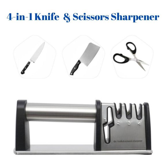 4 Stage Knife Sharpener Professional Ceramic Tungsten Scissor Sharpening Tool