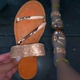 thumbnail image 3 of Womens Rhinestone Slide Flat Sandals Dressy Summer Strappy Flat Shoes Casual Beach Shoes, 3 of 5