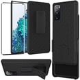 thumbnail image 4 of Value Pack ! for Samsung Galaxy S20 FE 4G 5G with Temper Glass Phone Case 360° Cover Clip Kickstand Holster Hybrid Shock Bumper (Black), 4 of 8