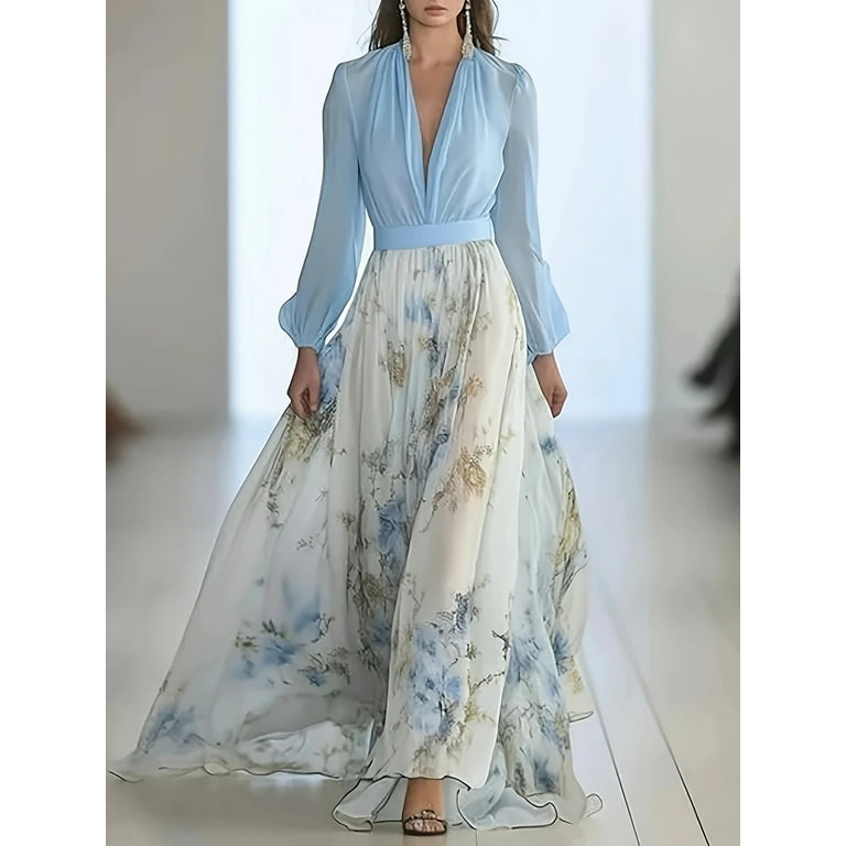 sachin and babi light blue dress Mac Duggal Women's One Shoulder Flowy Chiffon Mini Dress main image 0