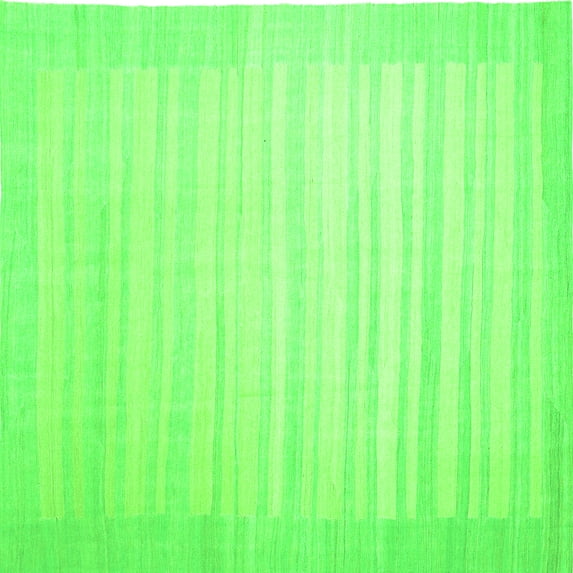 Ahgly Company Indoor Square Abstract Green Contemporary Area Rugs, 8' Square