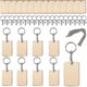 thumbnail image 1 of Juego de llaveros de madera con forma de rectángulo en blanco de 120 llaveros con astillas de madera sin terminar, 1 of 5