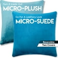 thumbnail image 3 of 22" x 22" Cover Only Throw Pillowcase Reversible - Rodeo Blue: 2 PCS / 4 Sided. Luxurious, Microsuede/Microplush Fabric - Softest / High Thread CountWashable. Beautiful & Supportive. Soft & Comfy., 3 of 9