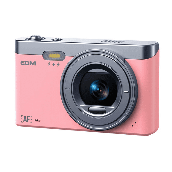 Cámara Digital 50mp 2k Webcam Autofoco Principiante +32gb Belug, Rosa