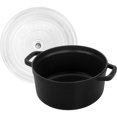 thumbnail image 6 of Staub Cast Iron 4-qt Round Cocotte with Glass Lid - Black, 6 of 8