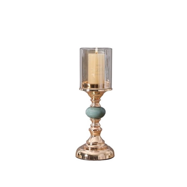 Candelabro de cerámica de lujo ligero y de cristal, adorno decorativo vintage for mesa de comedor.