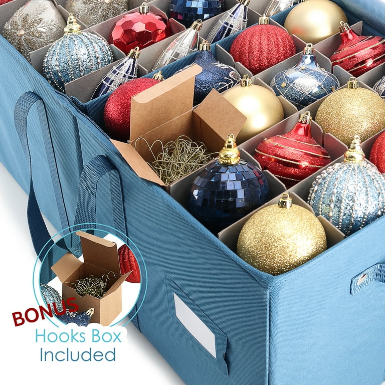 Christmas Ornament Storage Box with Adjustable Acid-Free Dividers, Holds 54  –