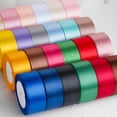 thumbnail image 2 of 22 metros/rollo de cintas de satén de 4 cm para manualidades, lazos, papel de regalo, vino, rojo, naranja, amarillo, verde, azul, morado, negro, gris, dorado y blanco, 2 of 5