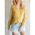 thumbnail image 6 of Sidefeel Womens Floral Print V Neck Blouses Top Long Sleeve Elegant Chiffon Blouse Shirts Loose Casual Office Tops S-2XL, 6 of 9