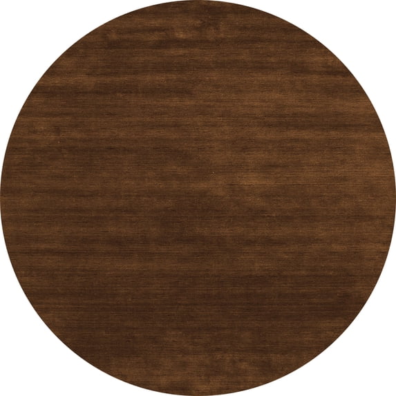 Ahgly Company Indoor Round Abstract Orange Contemporary Area Rugs, 4' Round