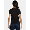 thumbnail image 4 of No Boundaries Ribbed Crewneck Tee, 2 Pack, Women’s and Women’s Plus, 4 of 4
