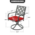 thumbnail image 6 of Nuu Garden Iron Swivel Dining Chairs Set of 2, 360-Degree Rotating Patio Chairs with Red Cushions, Heavy-Duty Metal Frame for Garden Porch Backyard Lawn, Black, 6 of 10