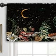 thumbnail image 4 of Mushroom Fairy Kitchen Curtain Valance 54W x 18H Rod Pocket Black Night Gothic Cottagecore Witchy Mysterious Botanical Window Treatment for Living Room Bedroom Bathroom, 4 of 5