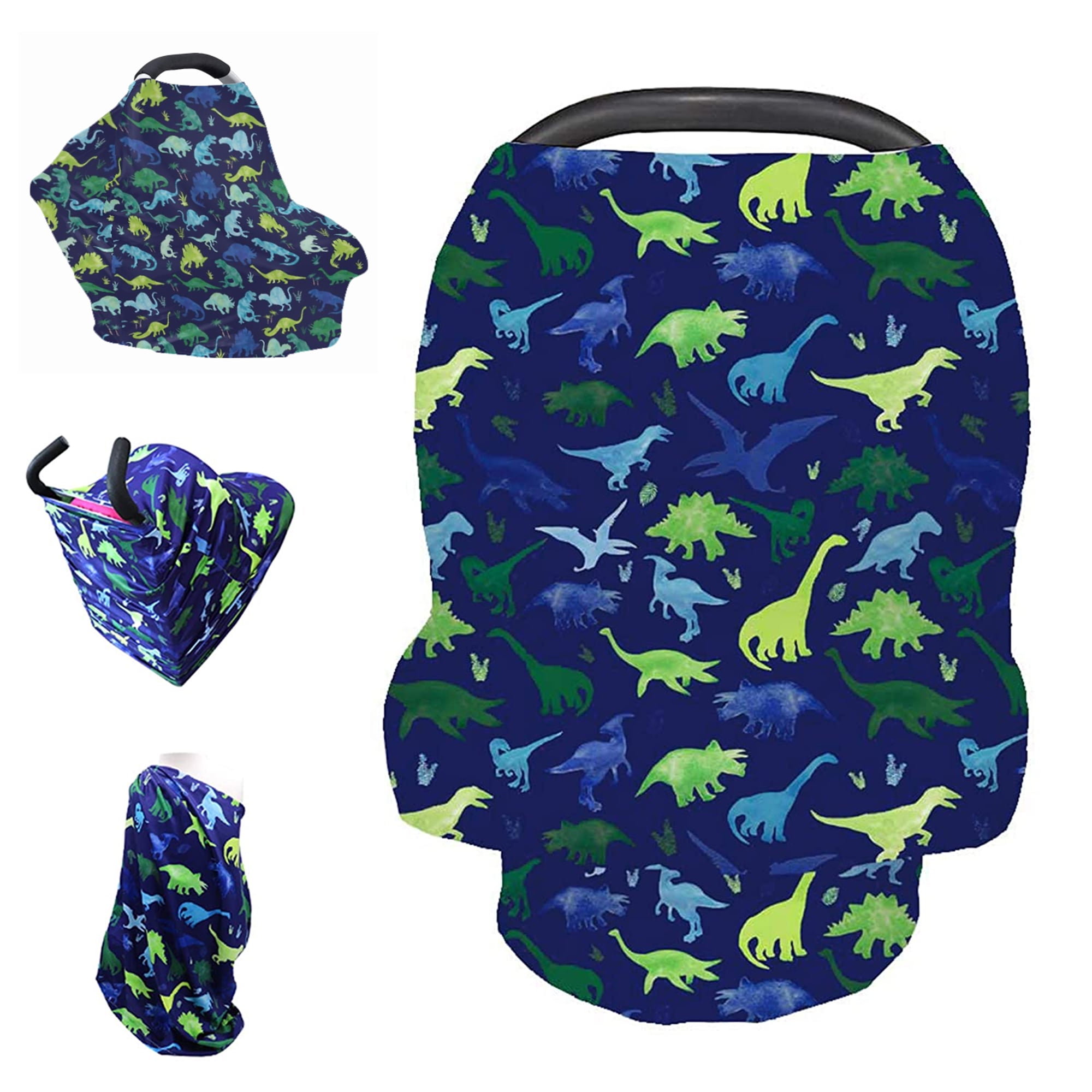 HUGS IDEA Stretchy Baby Car Seat Cover for Baby Boys and Girls,Multiuse - Nursing Breastfeeding Covers,Shopping Cart/High Chair/Stroller Covers,Infinity Scarf,Car Seat Canopies