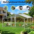 thumbnail image 6 of Sylviera Metal Walk-in Chicken Coop, 10x19.7x6.4FT Outdoor Poultry Enclosure, Reinforced Frame and Waterproof Cover for 30-45 Chickens, 6 of 9