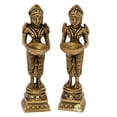 thumbnail image 2 of Ashopi Decor Deep Laxmi Pair Made Of Metal Unique For Decor And Temple Brass (Pack of 2) Table Diya Set (Black Antique), 2 of 6