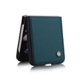 thumbnail image 6 of Mantto Case for Samsung Galaxy Z Flip 3 with Strong Magnetic Attraction Slim Thin Fit Profile Case, Luxury PU leather Soft Silicone Shockproof Protective Folding Cover for Samsung Z Flip3,Blue, 6 of 8