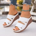 thumbnail image 4 of Xucatan Women's Adjustable Strap Wedge Sandals, Open Toe Platform Mules, Cushioned Comfortable Slip On Slippers for Summer Beach Daily Gift, 4 of 9