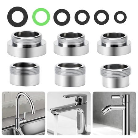 6pcs Faucet Adapter Kit, EEEkit Copper Sink Faucet Adapt Connectet for Kitchen Bath