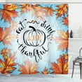 thumbnail image 1 of Ambesonne Saying Shower Curtain, Eat Drink Be Thankful, 69"Wx70"L, Dark Orange Sky Blue, 1 of 3