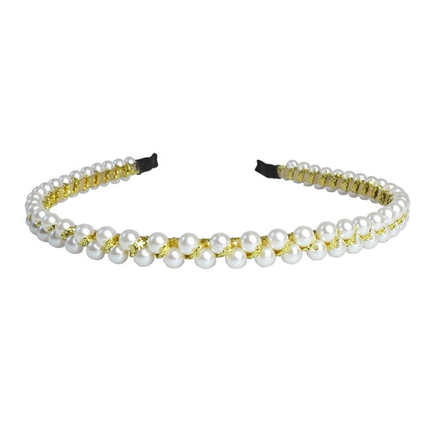 Diadema de perlas de gran tamaño hecha a mano con cuentas para accesorios para el cabello de adultos, diadema de perlas brillantes, artículo digno de regalo