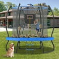 thumbnail image 2 of Leumius 8FT Trampoline for Kids,Outdoor Round Trampoline with Basketball Hoop and Safety Enclosure Net,Ladder,Easy Assembly,Blue, 2 of 11