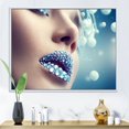 thumbnail image 3 of Designart Close-Up Of Gems On Woman Lips FLOAT FRAME WALL ART, 3 of 4