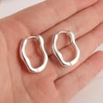 thumbnail image 6 of Lancharmed Silver Plated Cute Earrings for Womens,Irregular Geometric Hoops Earring Friend Gifts for Women, 6 of 7