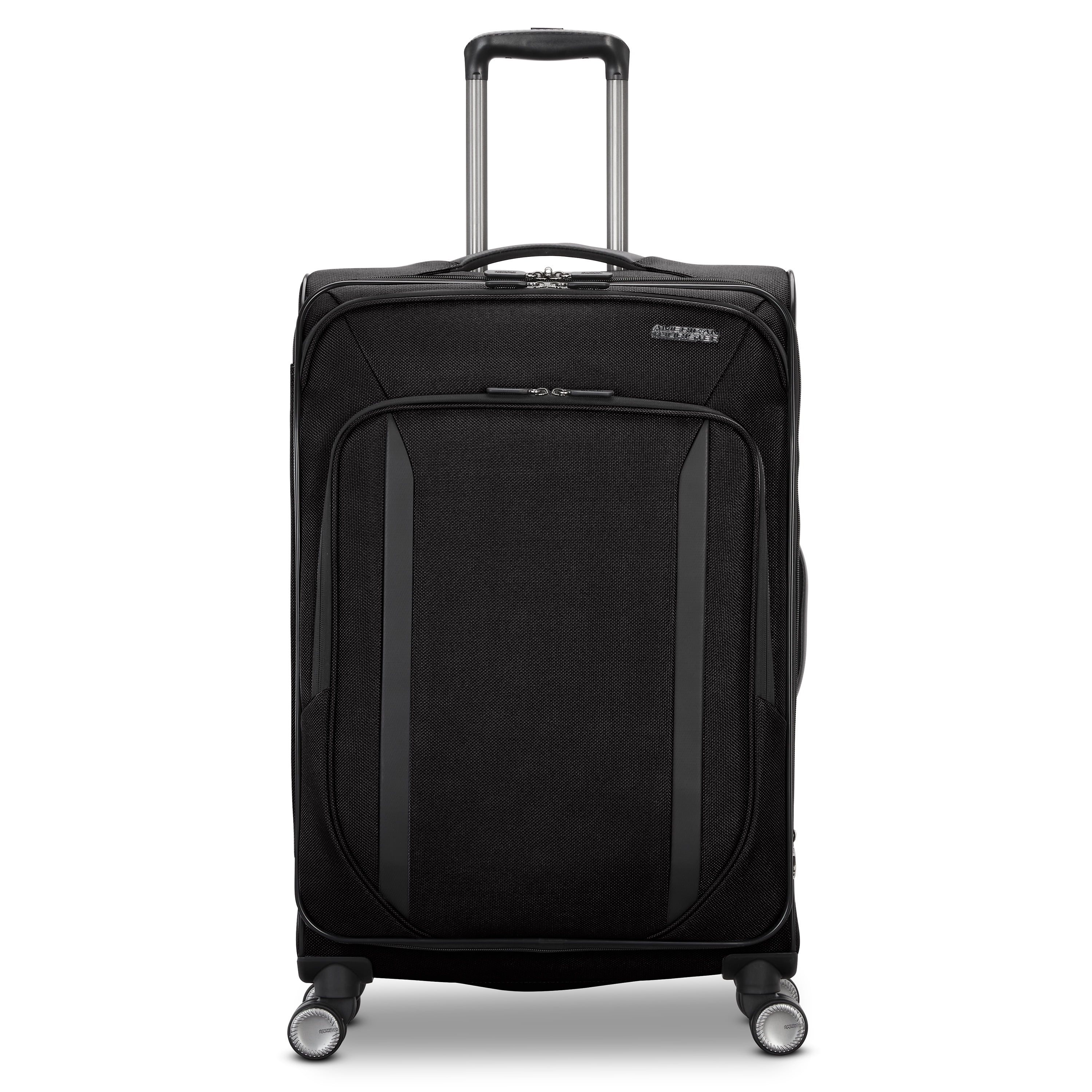 American Tourister Dash XLT Softside Medium Checked Luggage with Spinner Wheels Single Piece - Black