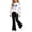 Black, variant on Kids Girls 2-Piece Outfit Bow Decor Sequin Bow Print Crew Neck Sweatshirt & High Waist Flare Pants Set