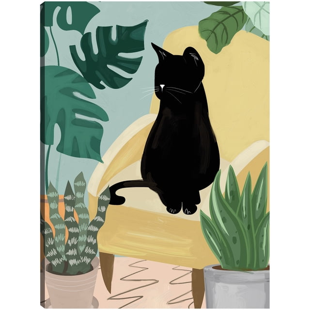 Cuadro Decorativo - Gatos de la selva II Jr Impresión en canvas, estrechado.