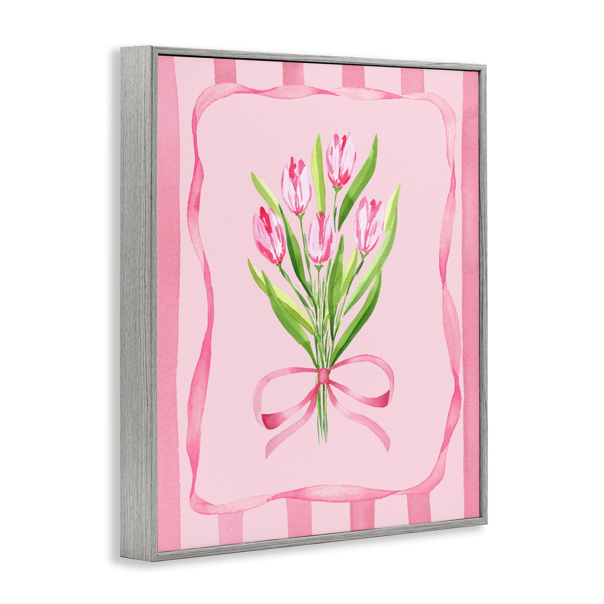 Pretty And Sweet Tulips Gray Framed Giclee Art, design by Nina Jacobs