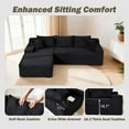 thumbnail image 4 of 105" Boneless Couch with Chaise L Shaped Cloud Couch with Waist Pillows Comfy Corduroy Deep Seat Modular Sectional Sofa for Living Room Bedroom, 4 of 10