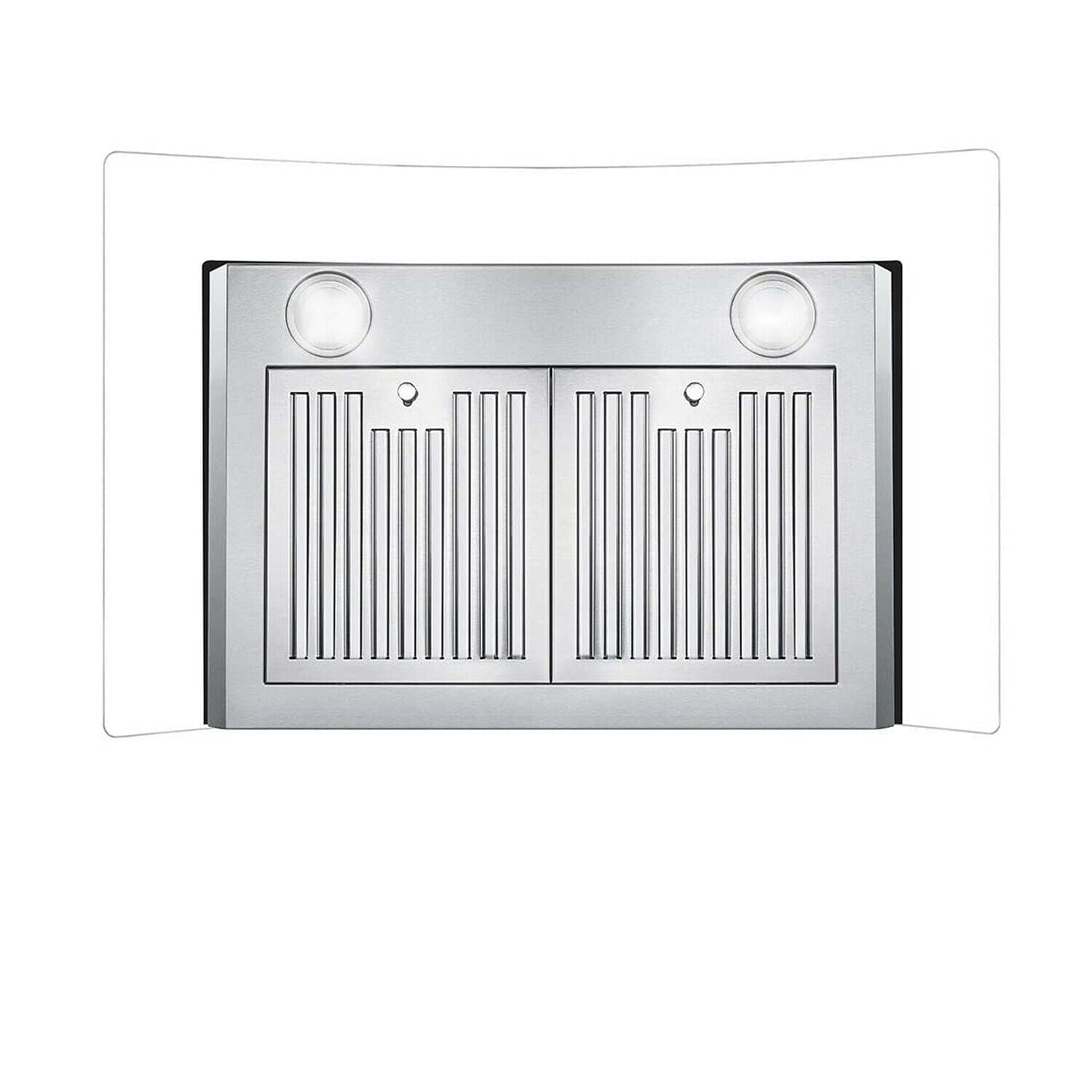 Tieasy 30 inch Wall Mount Range Hood Stainless Steel 700 CFM Black Touch Panel Kitchen Vent Fan